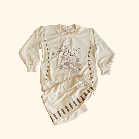 Trendy Toddler's Casual Wear | "Lovely Girl" Graphic Top & Pants Set