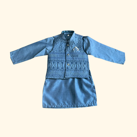Boys' Stylish Kurta Set with Designer Waistcoat