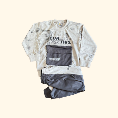 Boys' & Girls' Marble Print Tracksuit | Stylish 2-Piece Outfit