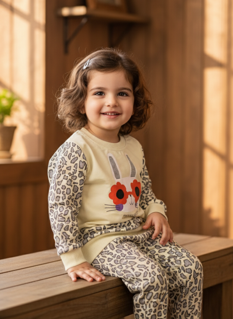 Kids' Leopard Print Bunny Outfit