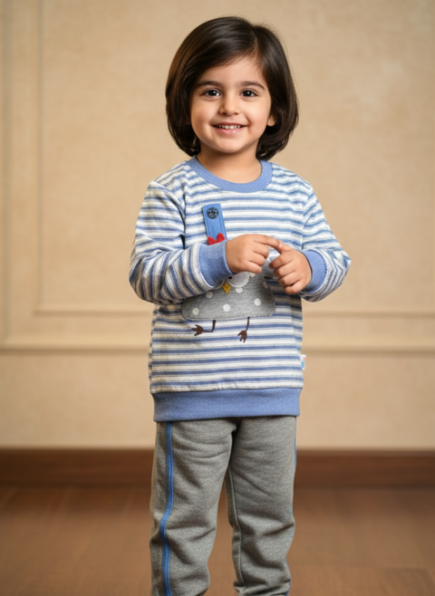 Unisex Toddler Playwear | Cute Chicken Appliqué