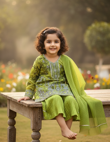 White Fancy Frock - Party Wear Frock For Girls