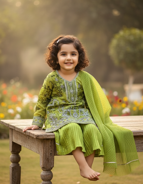 White Fancy Frock - Party Wear Frock For Girls